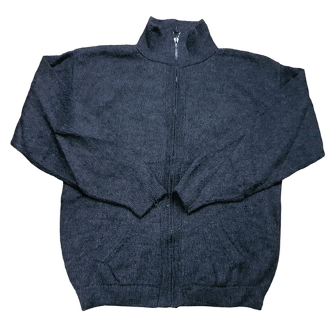 [L] graue Strickjacke